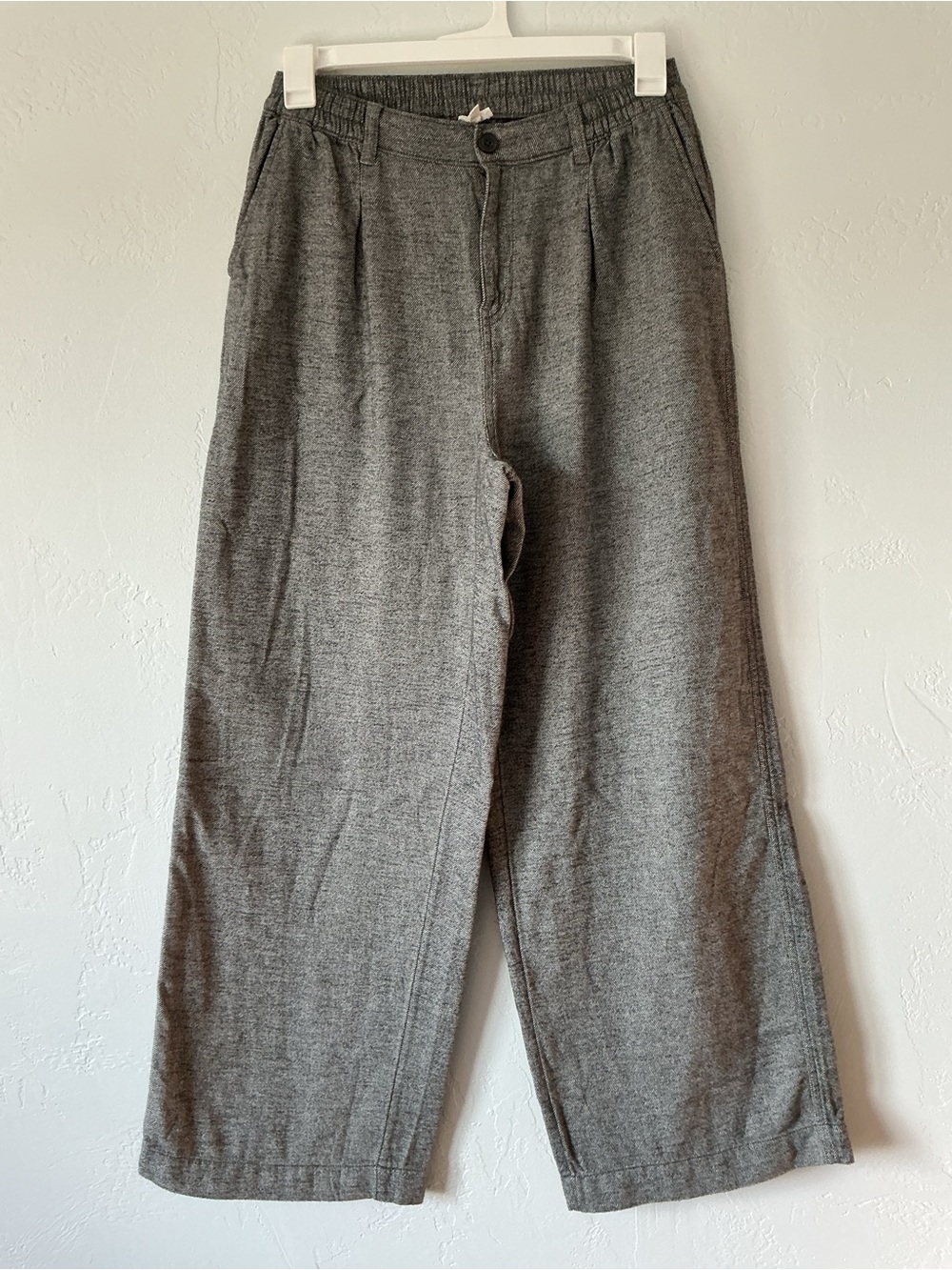 aerie Wide-Leg Brushed Cotton Pants in Gray
